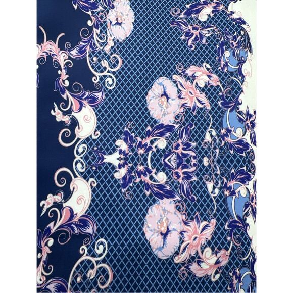 Venus Blue Pink Floral Halter Scuba Sheath Dress‎ Sz Large - Picture 6 of 6